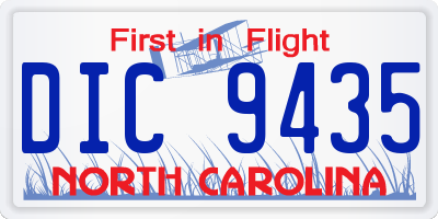 NC license plate DIC9435