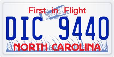 NC license plate DIC9440