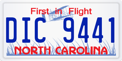 NC license plate DIC9441