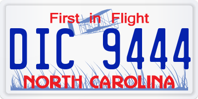NC license plate DIC9444