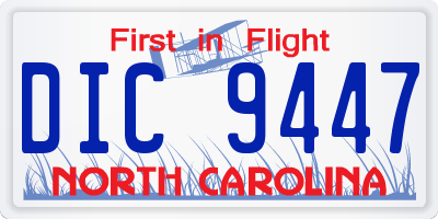 NC license plate DIC9447