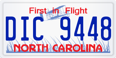 NC license plate DIC9448