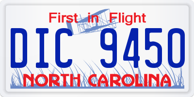 NC license plate DIC9450