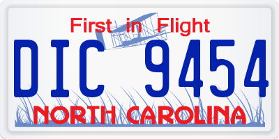 NC license plate DIC9454