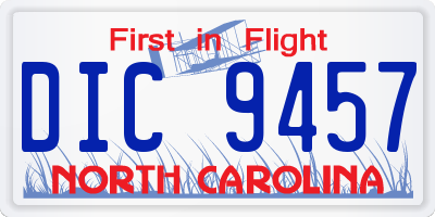 NC license plate DIC9457