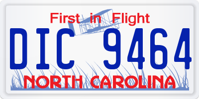 NC license plate DIC9464