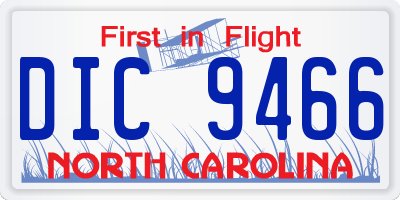 NC license plate DIC9466