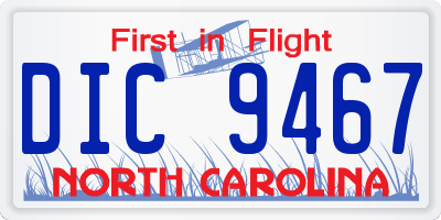 NC license plate DIC9467