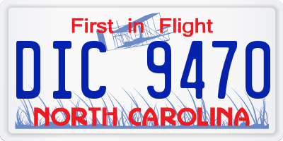 NC license plate DIC9470