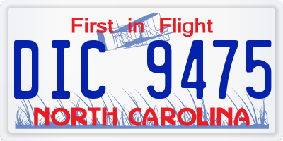 NC license plate DIC9475