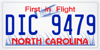 NC license plate DIC9479