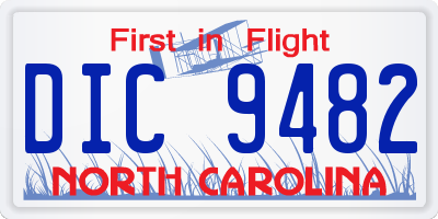 NC license plate DIC9482