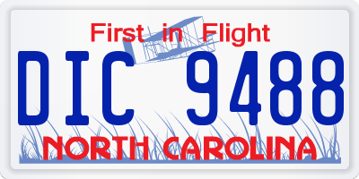 NC license plate DIC9488