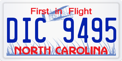 NC license plate DIC9495