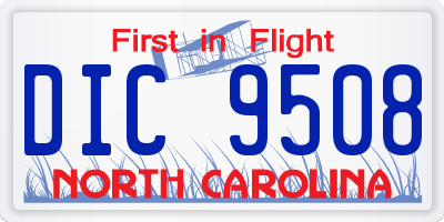 NC license plate DIC9508