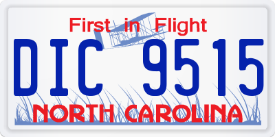 NC license plate DIC9515