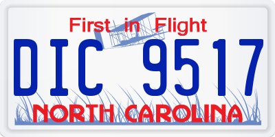 NC license plate DIC9517