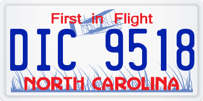 NC license plate DIC9518