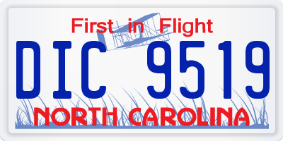 NC license plate DIC9519