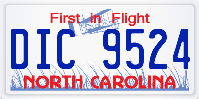NC license plate DIC9524
