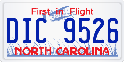 NC license plate DIC9526