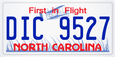 NC license plate DIC9527