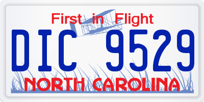 NC license plate DIC9529