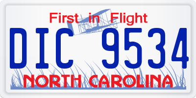 NC license plate DIC9534