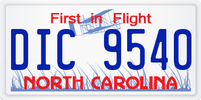 NC license plate DIC9540