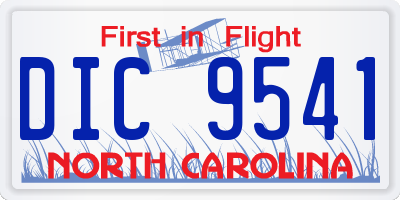 NC license plate DIC9541