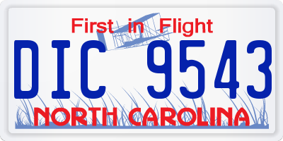 NC license plate DIC9543