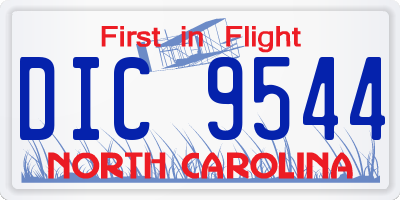NC license plate DIC9544