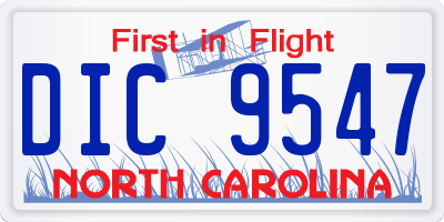NC license plate DIC9547
