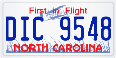 NC license plate DIC9548