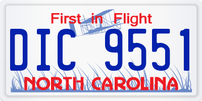 NC license plate DIC9551