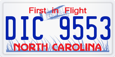 NC license plate DIC9553