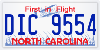 NC license plate DIC9554