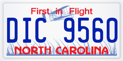 NC license plate DIC9560