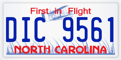 NC license plate DIC9561
