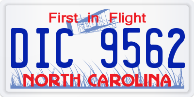 NC license plate DIC9562