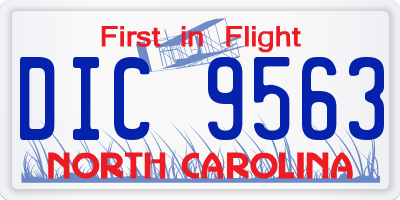 NC license plate DIC9563