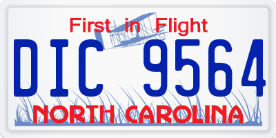 NC license plate DIC9564