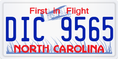 NC license plate DIC9565