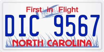 NC license plate DIC9567