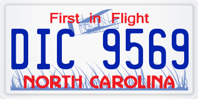 NC license plate DIC9569