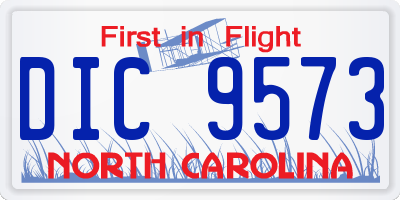 NC license plate DIC9573