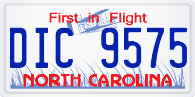 NC license plate DIC9575