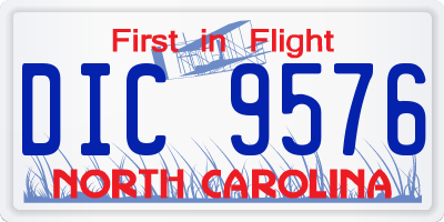 NC license plate DIC9576