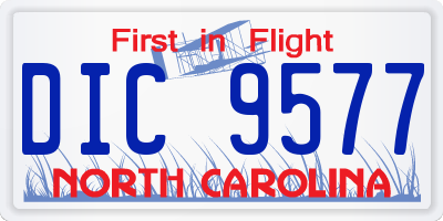 NC license plate DIC9577