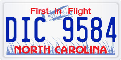 NC license plate DIC9584
